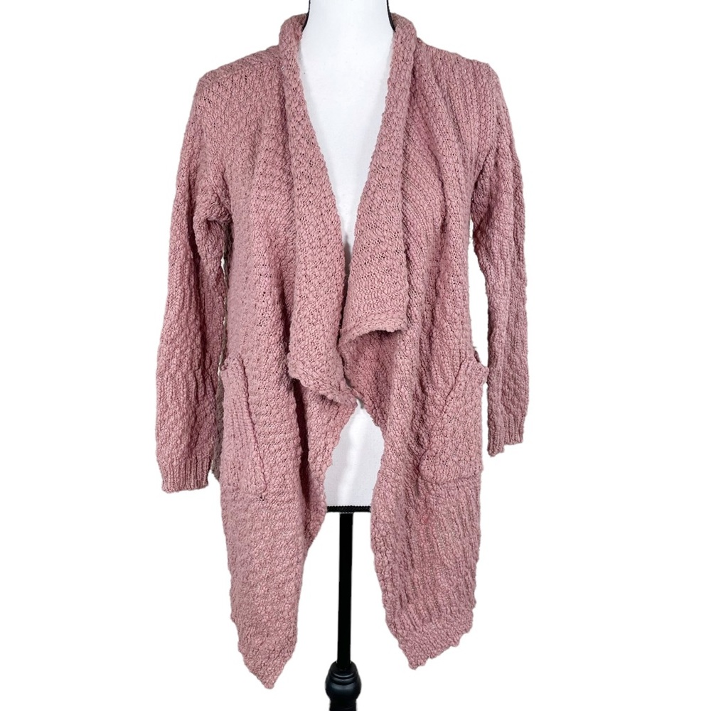 Altar’d State Dusty Pink Textured Open Sweater Cardigan
